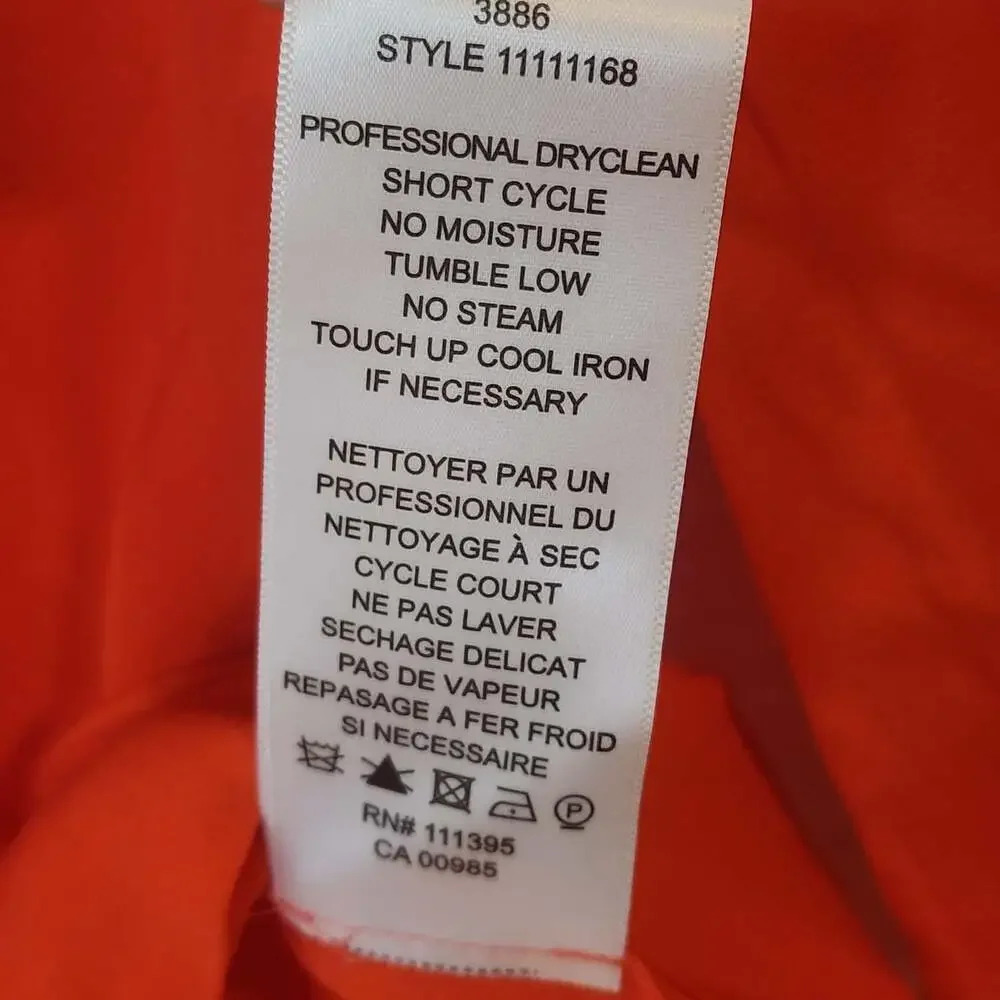 Tory Burch Blouse Womens 6 Orange Silk Long Sleeve Scoop Neck Top Pullover